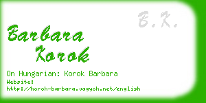 barbara korok business card